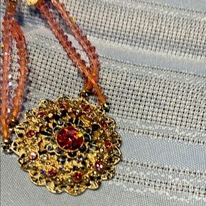 1928 vintage Pink Beaded Necklace